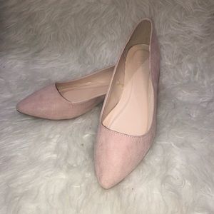 🌸Charlotte Russe Blush Pink Point Toe Flats sz 9